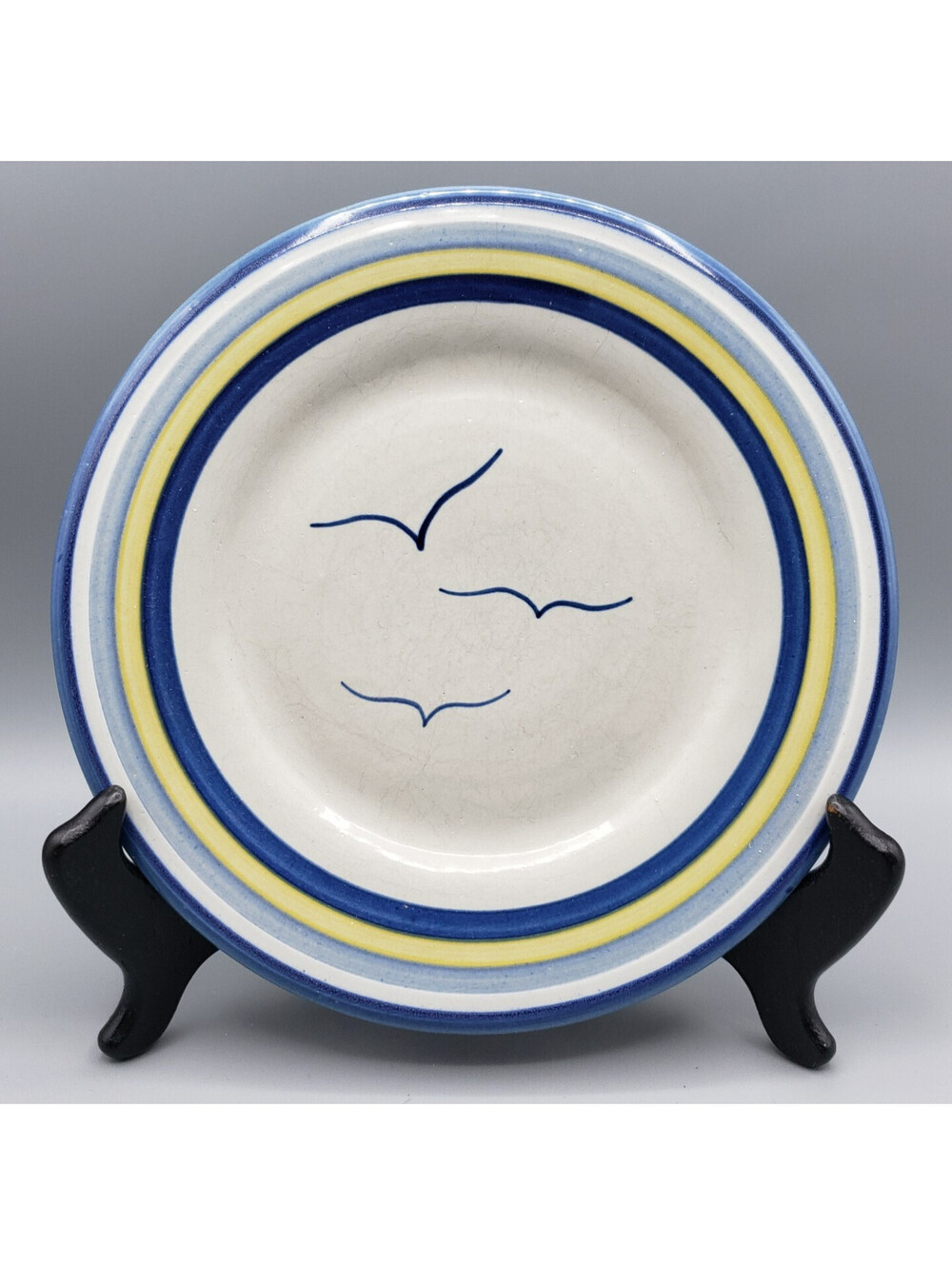 Louisville Stoneware Sea Gulls Salad Plate Seagull Bird Ocean Sea Pottery USA